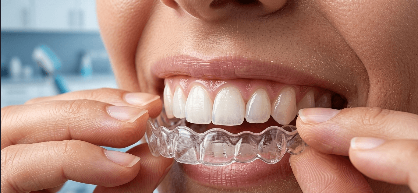 Moldeira de clareamento dental — tratamento estético com acompanhamento profissional